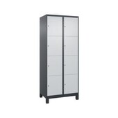 Schließfachschrank, HxBxT 1950x800x500mm, 2x4 Fächer, Zyl.-Schl., Füße