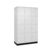 Schließfachschrank,HxBxT 1950x1200x500mm,3x4 Fächer,Zyl.-Schl.,Sockel