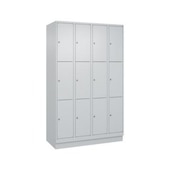 Schließfachschrank,HxBxT 1950x1200x500mm,4x3 Fächer,Zyl.-Schl.,Sockel