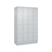 Schließfachschrank,HxBxT 1950x1200x500mm,4x4 Fächer,Zyl.-Schl.,Sockel