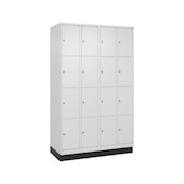 Schließfachschrank,HxBxT 1950x1200x500mm,4x4 Fächer,Zyl.-Schl.,Sockel