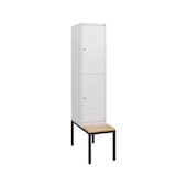 Doppelstöckiger Sitzbankschrank, HxBxT 1950x400x815mm, 1x2 Abt.