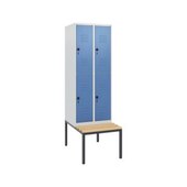 Doppelstöckiger Sitzbankschrank, HxBxT 1950x600x815mm, 2x2 Abt.