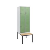 Doppelstöckiger Sitzbankschrank, HxBxT 1950x600x815mm, 2x2 Abt.