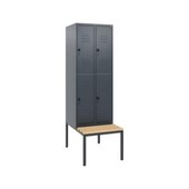 Doppelstöckiger Sitzbankschrank, HxBxT 1950x600x815mm, 2x2 Abt.