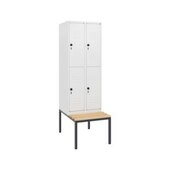 Doppelstöckiger Sitzbankschrank, HxBxT 1950x600x815mm, 2x2 Abt.