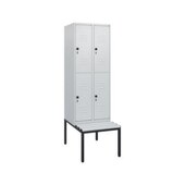 Doppelstöckiger Sitzbankschrank, HxBxT 1950x600x815mm, 2x2 Abt.