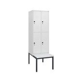 Doppelstöckiger Sitzbankschrank, HxBxT 1950x600x815mm, 2x2 Abt.