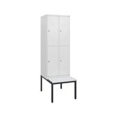 Doppelstöckiger Sitzbankschrank, HxBxT 1950x600x815mm, 2x2 Abt.