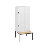 Doppelstöckiger Sitzbankschrank, HxBxT 1950x800x815mm, 2x2 Abt.