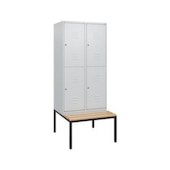 Doppelstöckiger Sitzbankschrank, HxBxT 1950x800x815mm, 2x2 Abt.