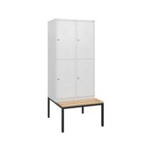 Doppelstöckiger Sitzbankschrank, HxBxT 1950x800x815mm, 2x2 Abt.