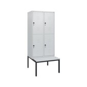 Doppelstöckiger Sitzbankschrank, HxBxT 1950x800x815mm, 2x2 Abt.