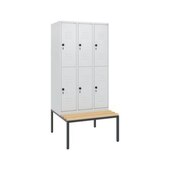 Doppelstöckiger Sitzbankschrank, HxBxT 1950x900x815mm, 3x2 Abt.