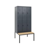 Doppelstöckiger Sitzbankschrank, HxBxT 1950x900x815mm, 3x2 Abt.