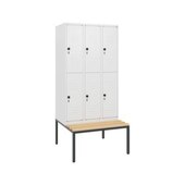 Doppelstöckiger Sitzbankschrank, HxBxT 1950x900x815mm, 3x2 Abt.