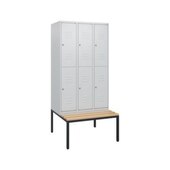 Doppelstöckiger Sitzbankschrank, HxBxT 1950x900x815mm, 3x2 Abt.