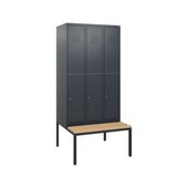 Doppelstöckiger Sitzbankschrank, HxBxT 1950x900x815mm, 3x2 Abt.