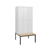 Doppelstöckiger Sitzbankschrank, HxBxT 1950x900x815mm, 3x2 Abt.