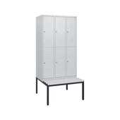 Doppelstöckiger Sitzbankschrank, HxBxT 1950x900x815mm, 3x2 Abt.