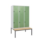 Doppelstöckiger Sitzbankschrank, HxBxT 1950x1200x815mm, 3x2 Abt.