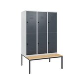 Doppelstöckiger Sitzbankschrank, HxBxT 1950x1200x815mm, 3x2 Abt.