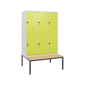 Doppelstöckiger Sitzbankschrank, HxBxT 1950x1200x815mm, 3x2 Abt.