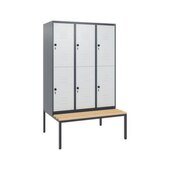 Doppelstöckiger Sitzbankschrank, HxBxT 1950x1200x815mm, 3x2 Abt.