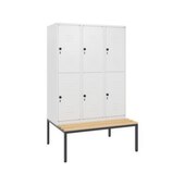 Doppelstöckiger Sitzbankschrank, HxBxT 1950x1200x815mm, 3x2 Abt.