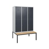 Doppelstöckiger Sitzbankschrank, HxBxT 1950x1200x815mm, 3x2 Abt.