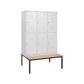 Doppelstöckiger Sitzbankschrank, HxBxT 1950x1200x815mm, 3x2 Abt.