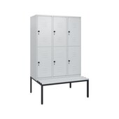 Doppelstöckiger Sitzbankschrank, HxBxT 1950x1200x815mm, 3x2 Abt.