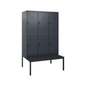 Doppelstöckiger Sitzbankschrank, HxBxT 1950x1200x815mm, 3x2 Abt.