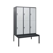 Doppelstöckiger Sitzbankschrank, HxBxT 1950x1200x815mm, 3x2 Abt.