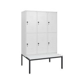 Doppelstöckiger Sitzbankschrank, HxBxT 1950x1200x815mm, 3x2 Abt.