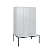 Doppelstöckiger Sitzbankschrank, HxBxT 1950x1200x815mm, 3x2 Abt.