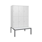 Doppelstöckiger Sitzbankschrank, HxBxT 1950x1200x815mm, 3x2 Abt.