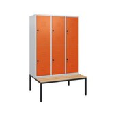 Doppelstöckiger Sitzbankschrank, HxBxT 1950x1200x815mm, 3x2 Abt.