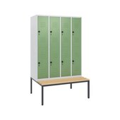 Doppelstöckiger Sitzbankschrank, HxBxT 1950x1200x815mm, 4x2 Abt.