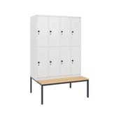 Doppelstöckiger Sitzbankschrank, HxBxT 1950x1200x815mm, 4x2 Abt.