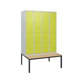 Doppelstöckiger Sitzbankschrank, HxBxT 1950x1200x815mm, 4x2 Abt.