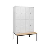 Doppelstöckiger Sitzbankschrank, HxBxT 1950x1200x815mm, 4x2 Abt.