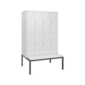 Doppelstöckiger Sitzbankschrank, HxBxT 1950x1200x815mm, 4x2 Abt.