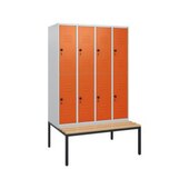 Doppelstöckiger Sitzbankschrank, HxBxT 1950x1200x815mm, 4x2 Abt.