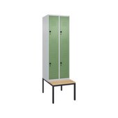 Doppelstöckiger Sitzbankschrank, HxBxT 2120x600x815mm, 2x2 Abt.