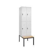 Doppelstöckiger Sitzbankschrank, HxBxT 2120x600x815mm, 2x2 Abt.