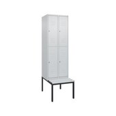 Doppelstöckiger Sitzbankschrank, HxBxT 2120x600x815mm, 2x2 Abt.