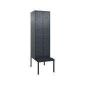 Doppelstöckiger Sitzbankschrank, HxBxT 2120x600x815mm, 2x2 Abt.