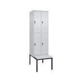 Doppelstöckiger Sitzbankschrank, HxBxT 2120x600x815mm, 2x2 Abt.