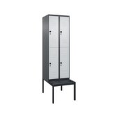 Doppelstöckiger Sitzbankschrank, HxBxT 2120x600x815mm, 2x2 Abt.